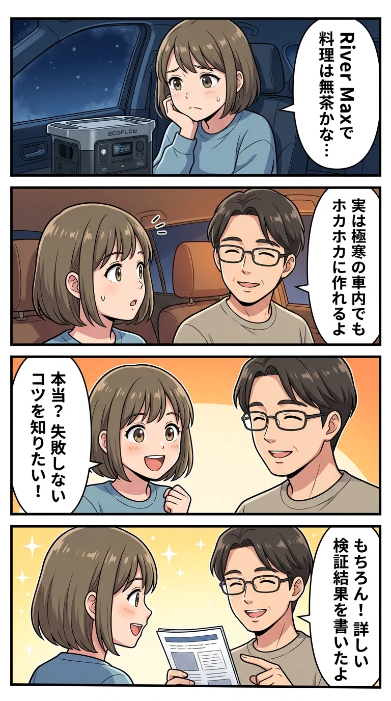 ecoflow river max 車中泊