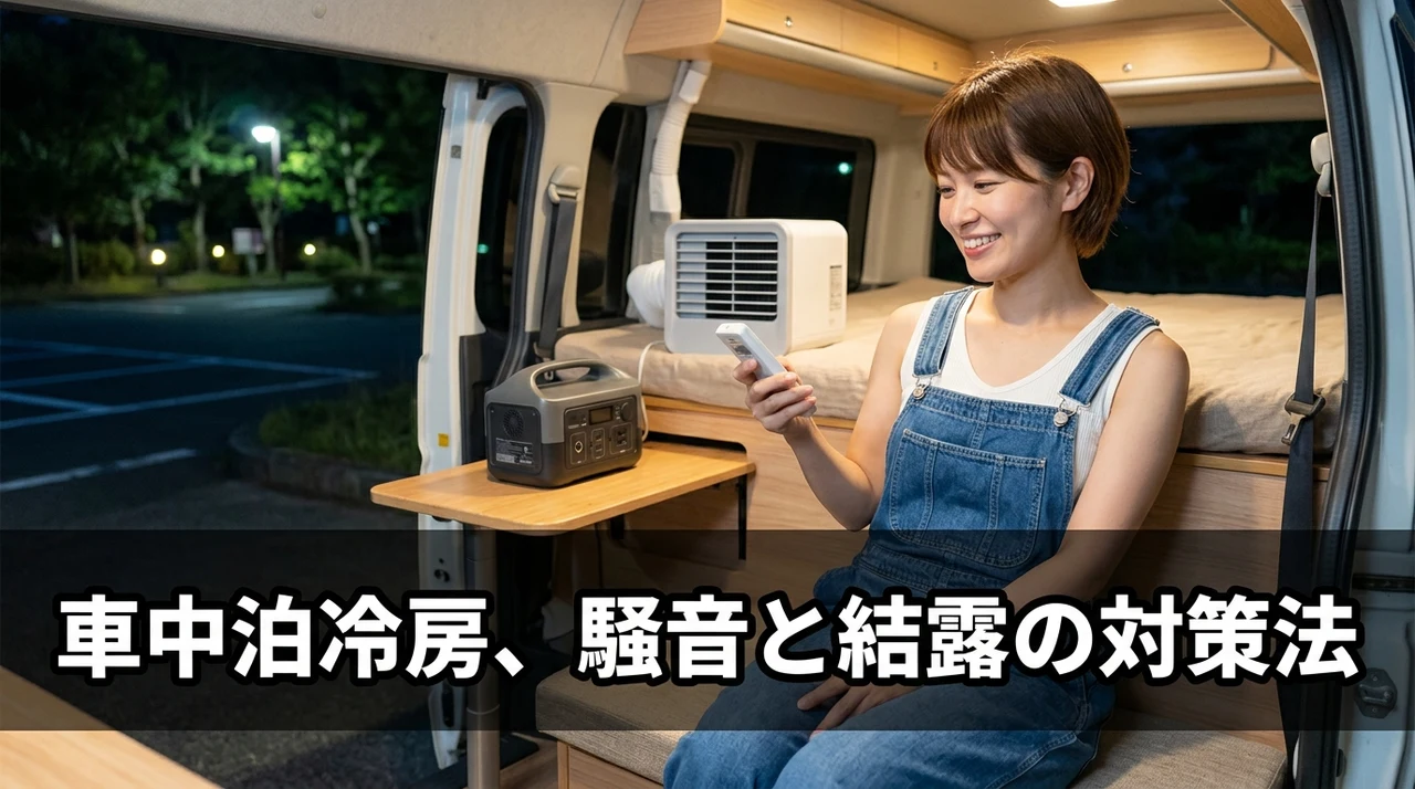 車中泊で冷房を使う際の騒音と結露の対策