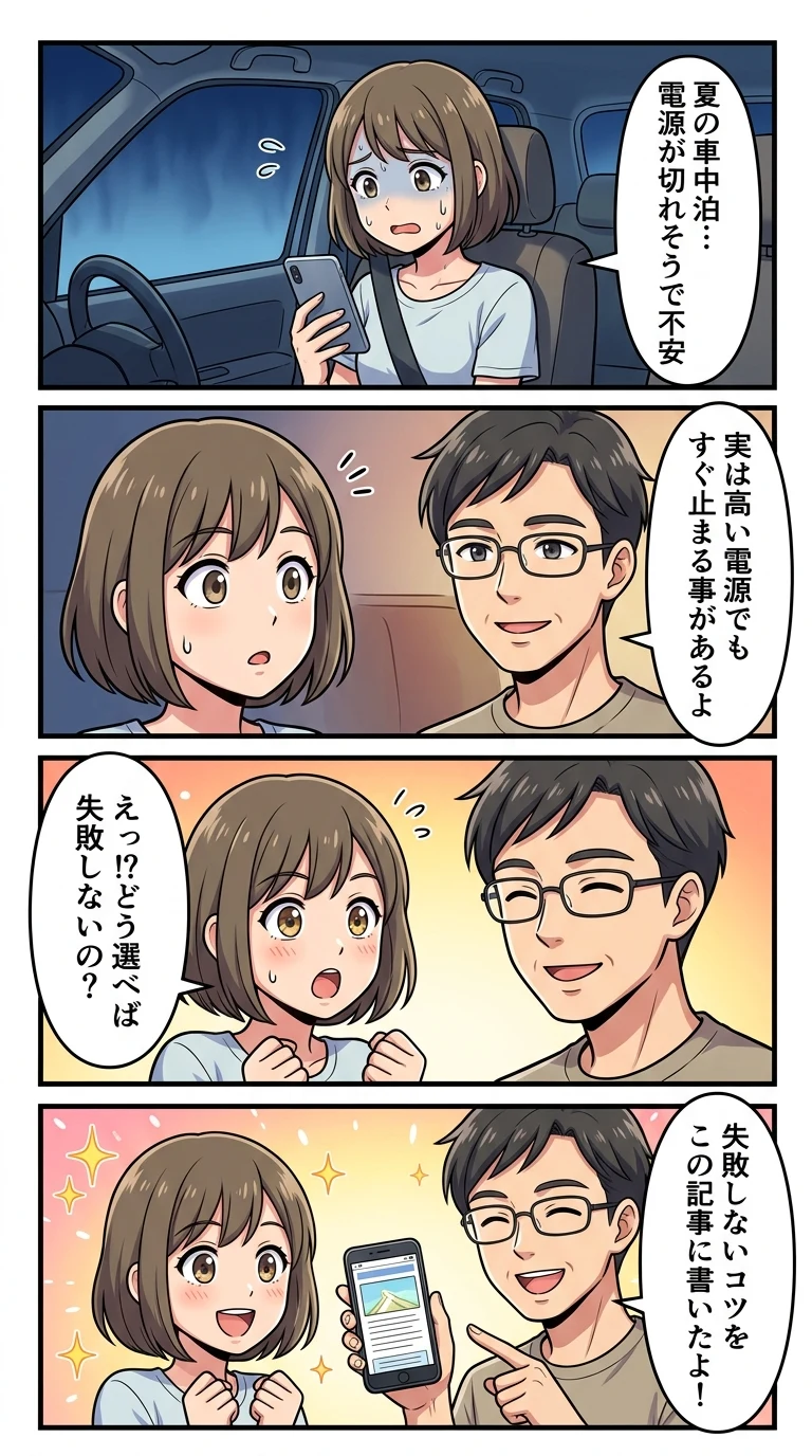 車中泊 クーラー ポータブル電源