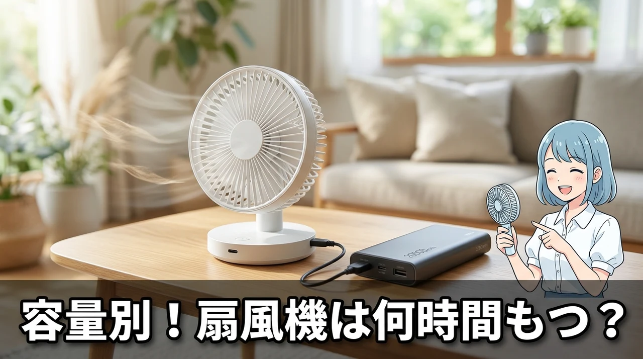 容量別・扇風機の稼働時間シミュレーション
