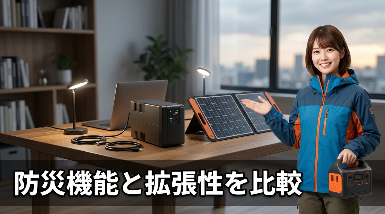 防災機能と拡張性を比較｜UPSとソーラー連携の差