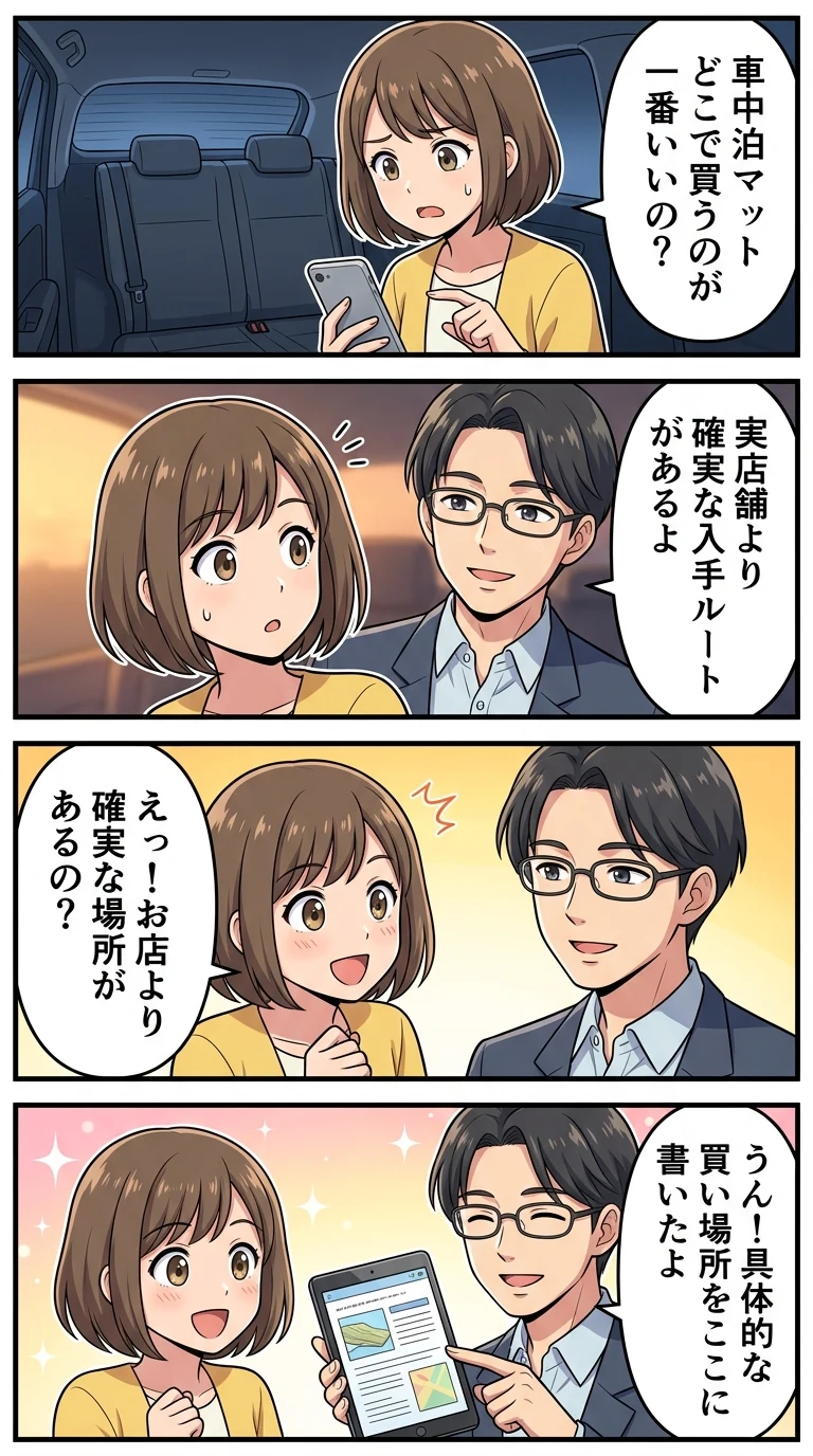 車中泊 マット どこで売ってる