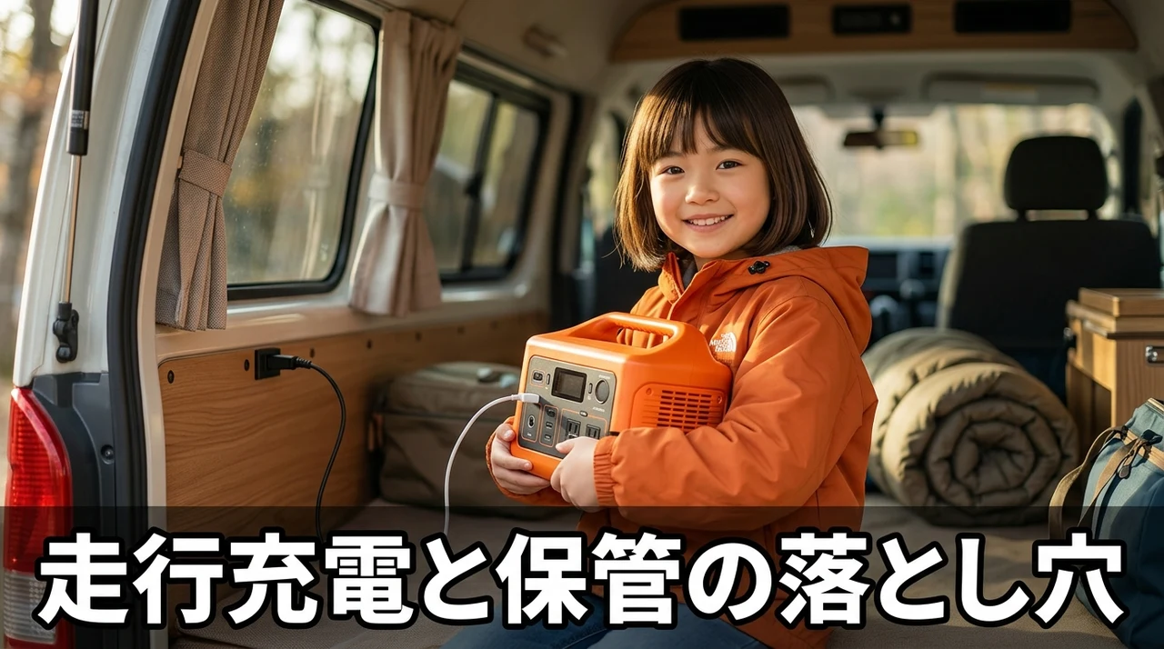 車中泊での走行充電と保管の注意点