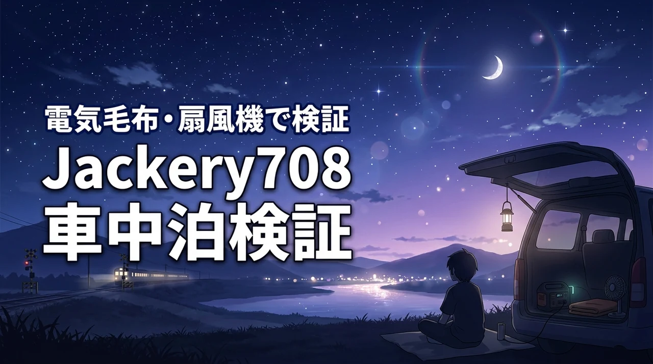 jackery 708は車中泊で何時間使える？電気毛布や扇風機の稼働時間を検証