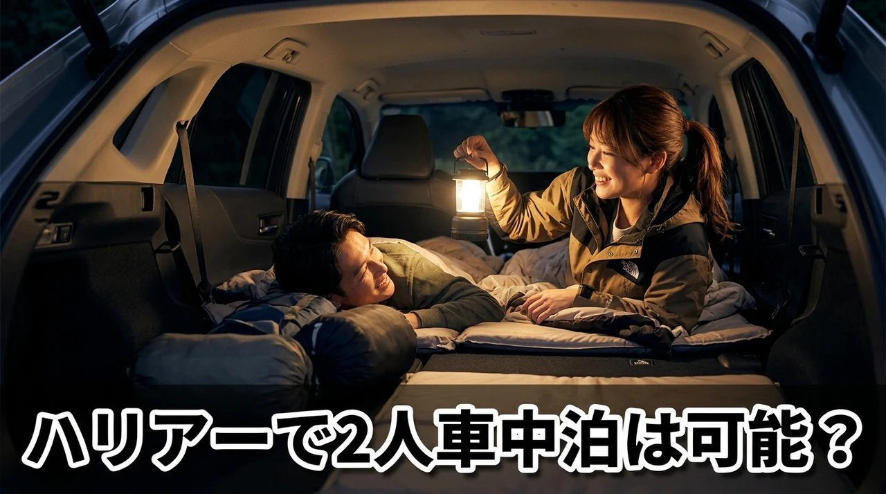ハリアーで2人車中泊は可能？室内サイズと可否を解説