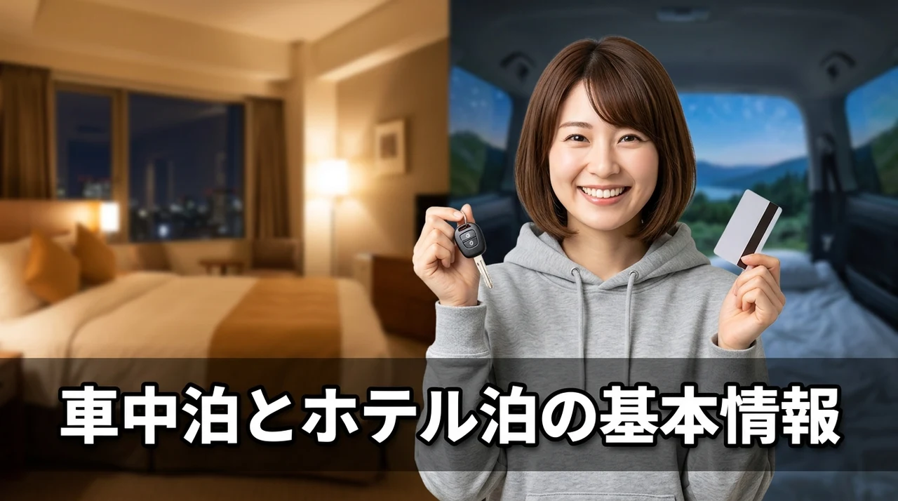 車中泊とホテル泊の基本情報を比較