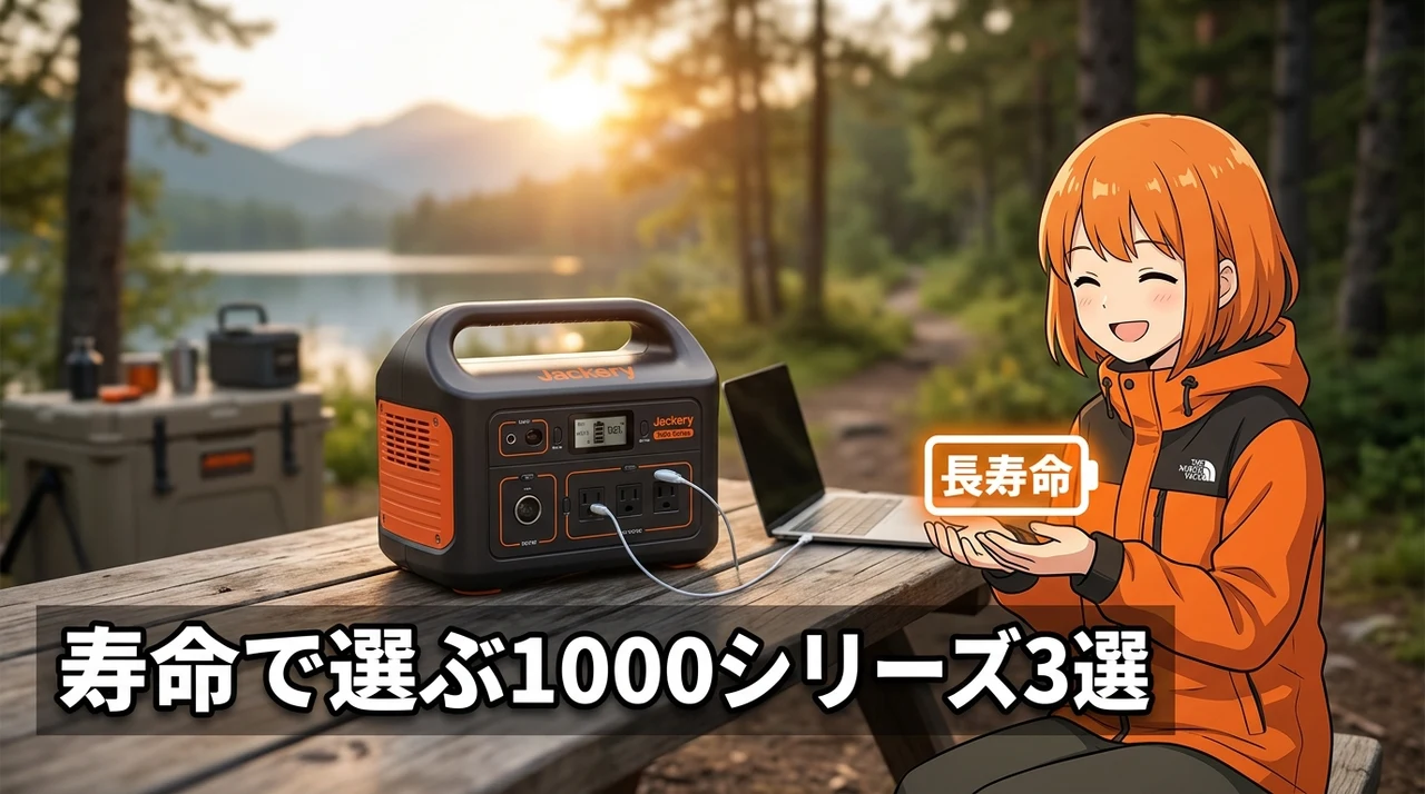 寿命で選ぶjackery 1000シリーズのおすすめ3選