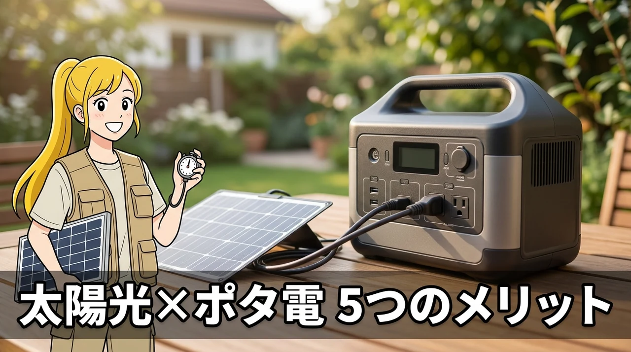 ポータブル電源をソーラーパネルで充電する5つのメリット