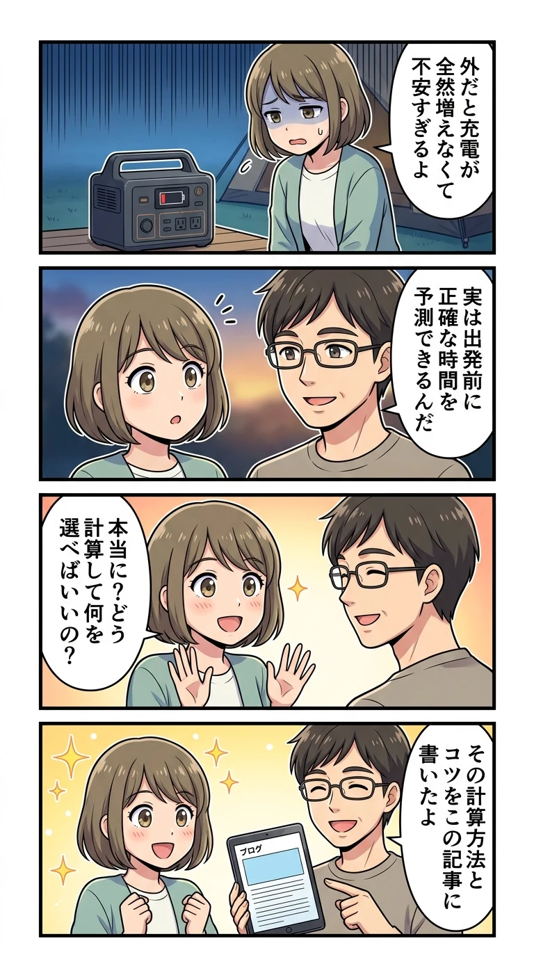 ポータブル電源 ソーラーパネル充電時間