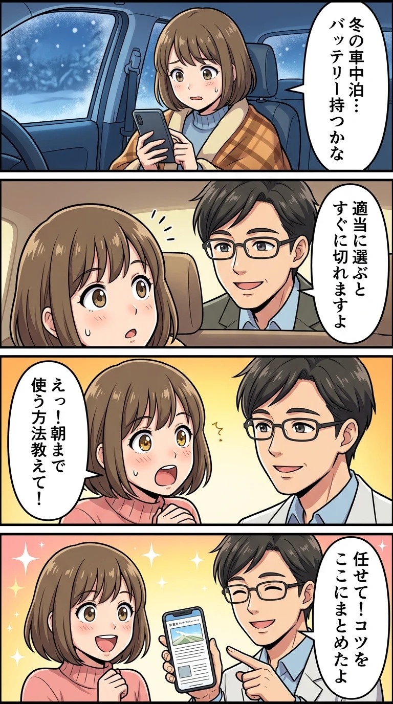 車中泊 電気毛布 モバイルバッテリー