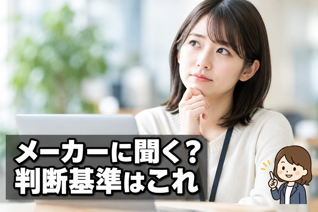 メーカーサポートに問い合わせる判断基準