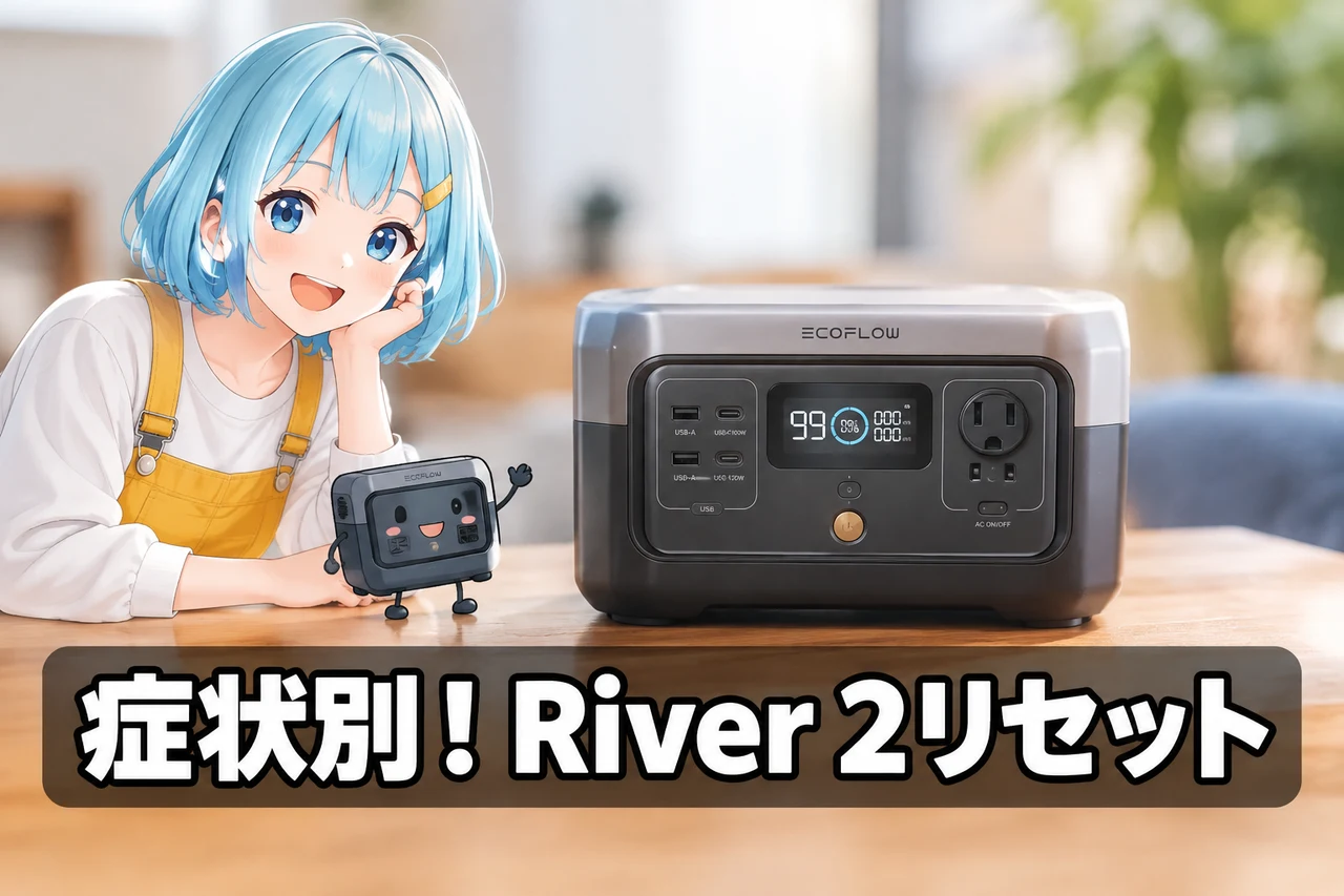 ecoflow river 2のリセット方法を症状別に解説