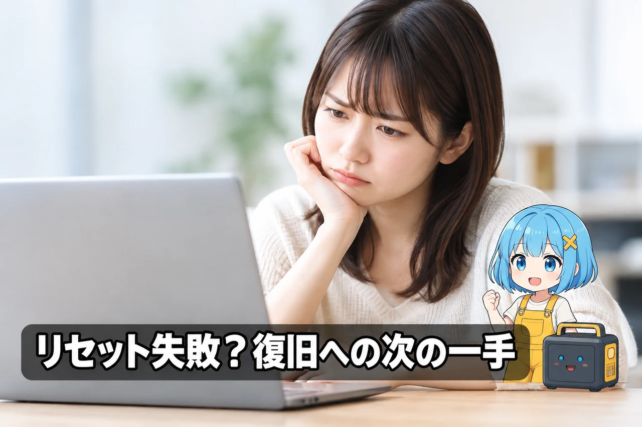 リセットしても復旧しない時の対処法