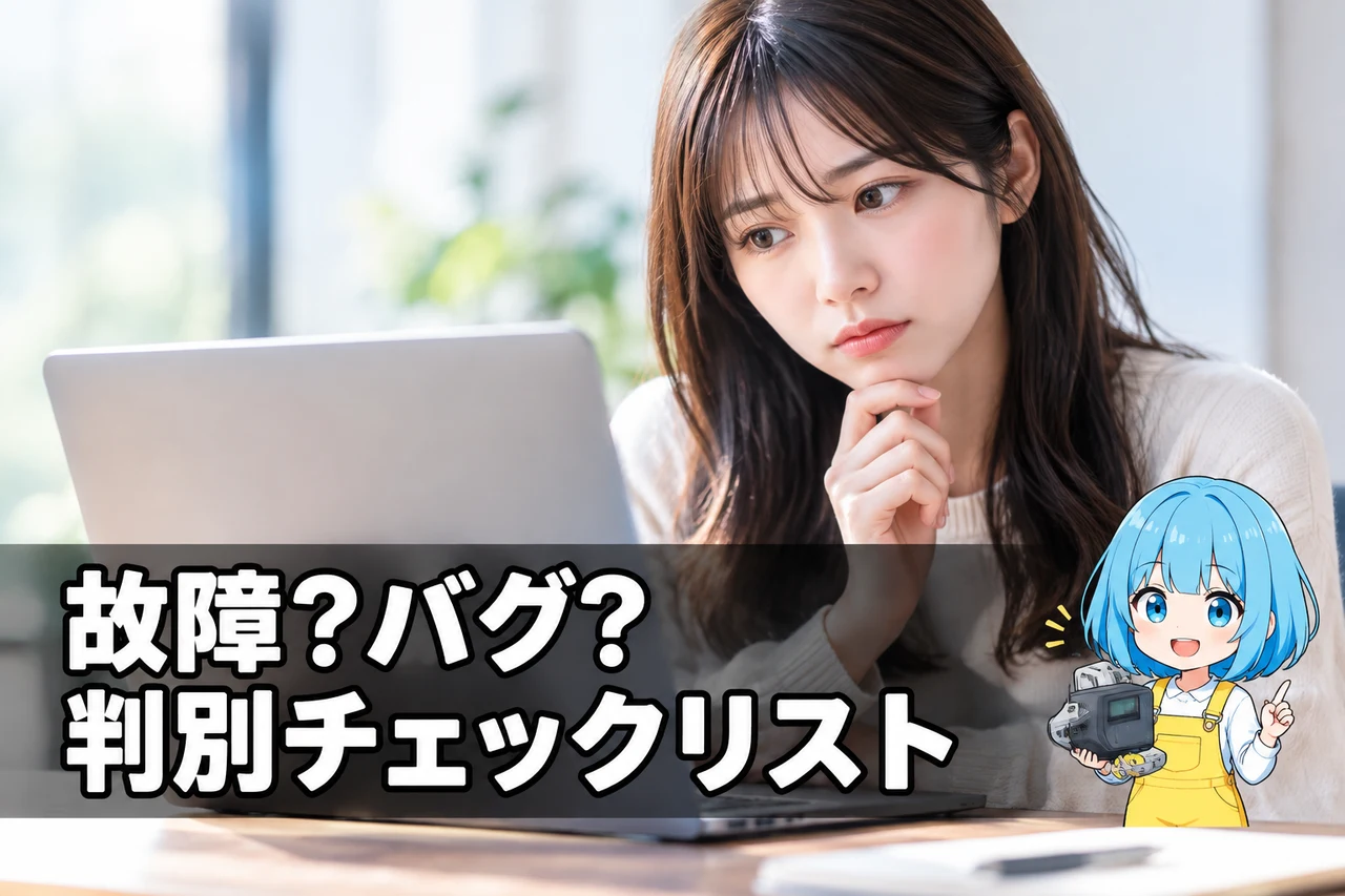 ソフト不具合か故障かを見分けるチェックリスト