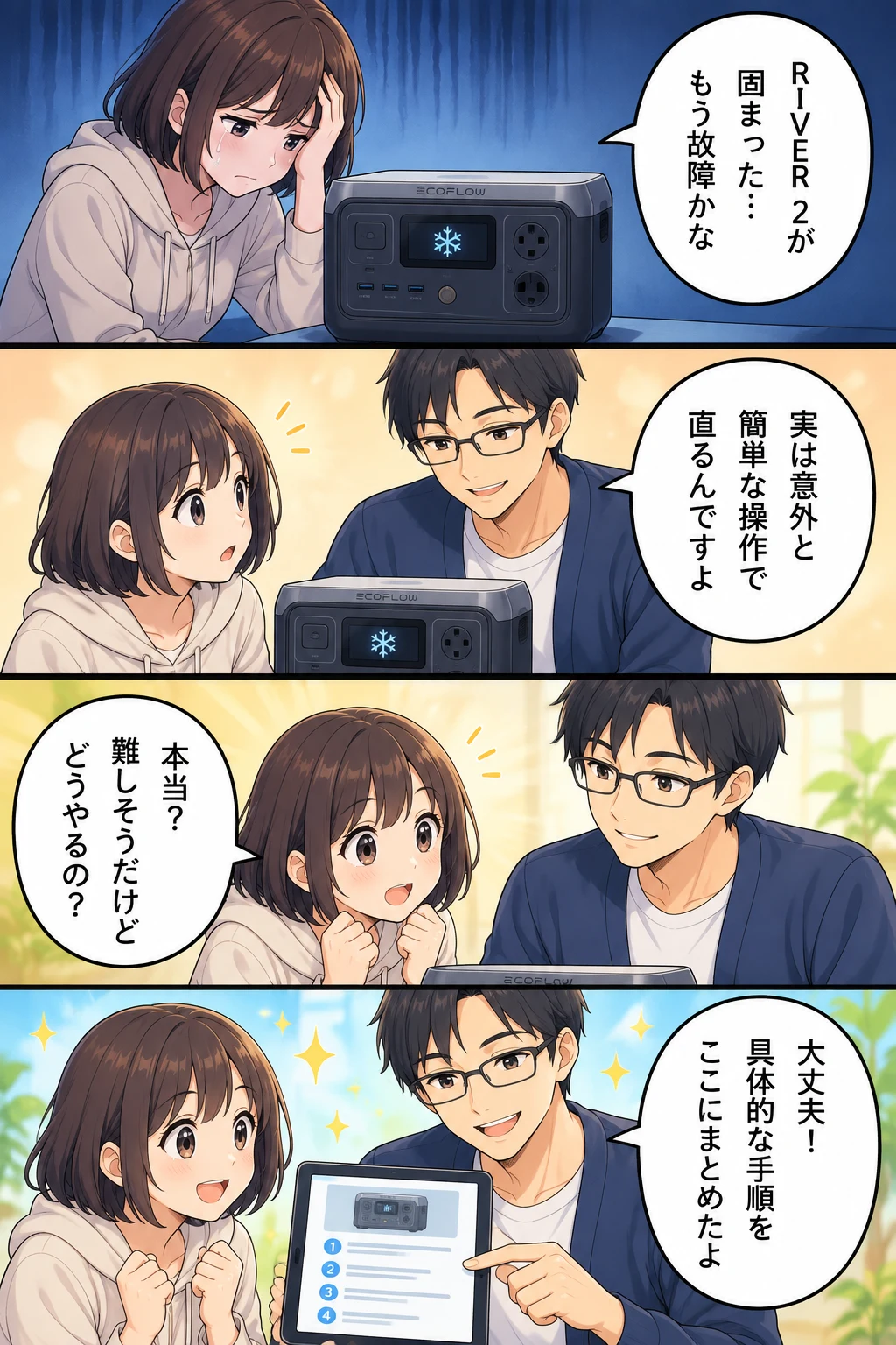 ecoflow river2 リセット方法