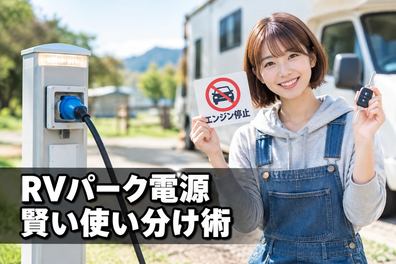 RVパークの外部電源とポータブル電源の使い方