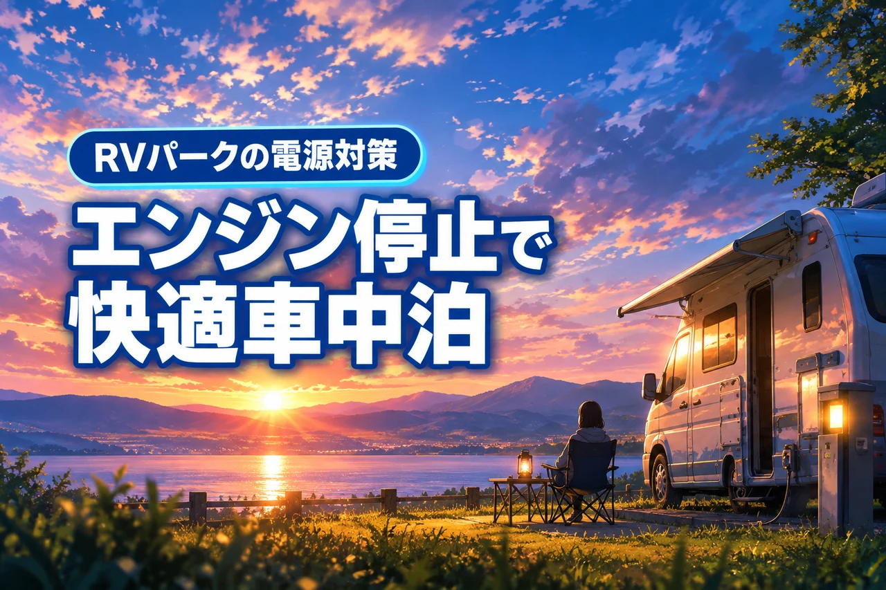 RVパーク車中泊でエンジンかけずに快適に過ごせる？暑さ寒さ対策と電源の選び方