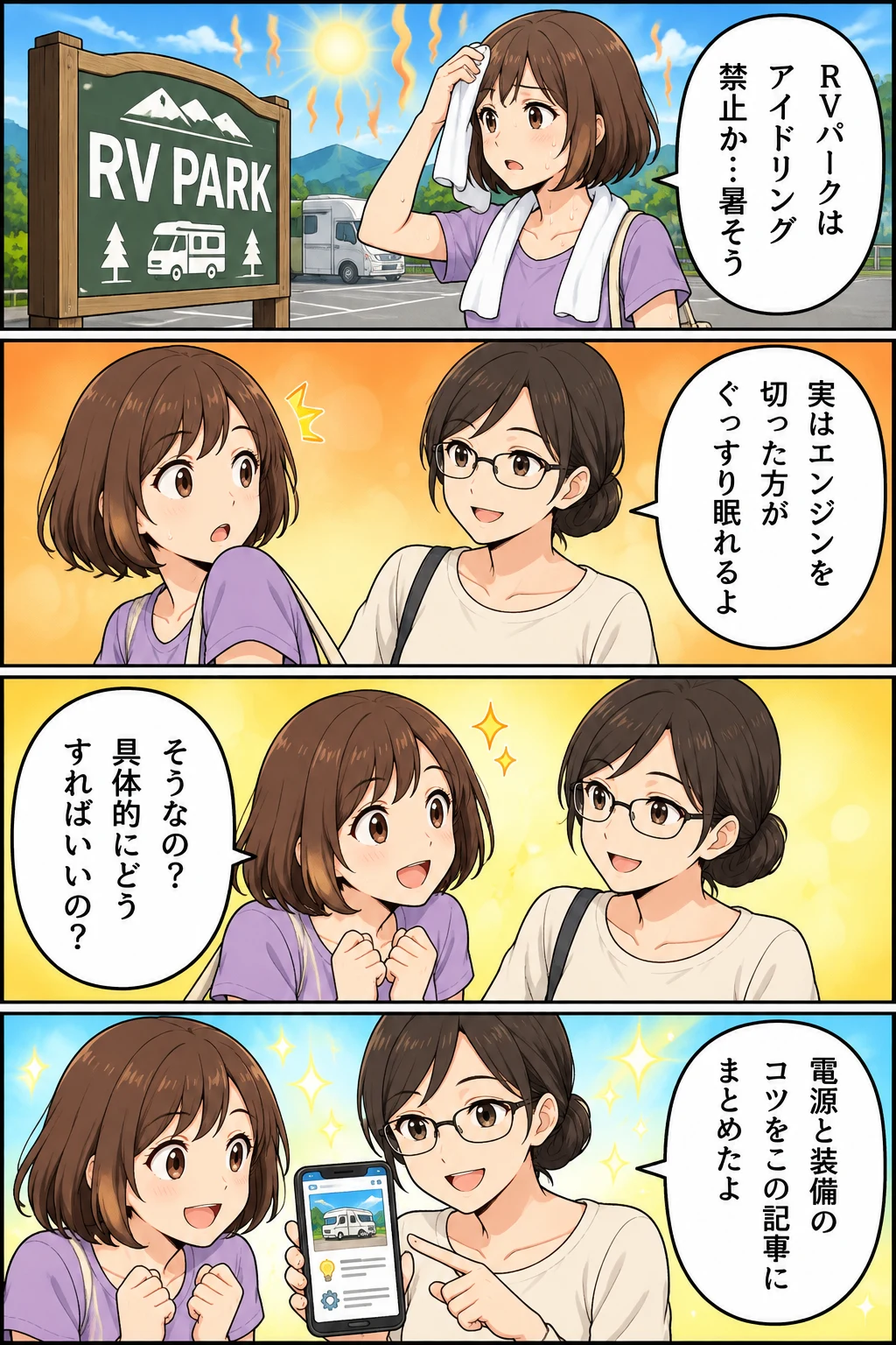 RVパーク 車中泊 エンジン