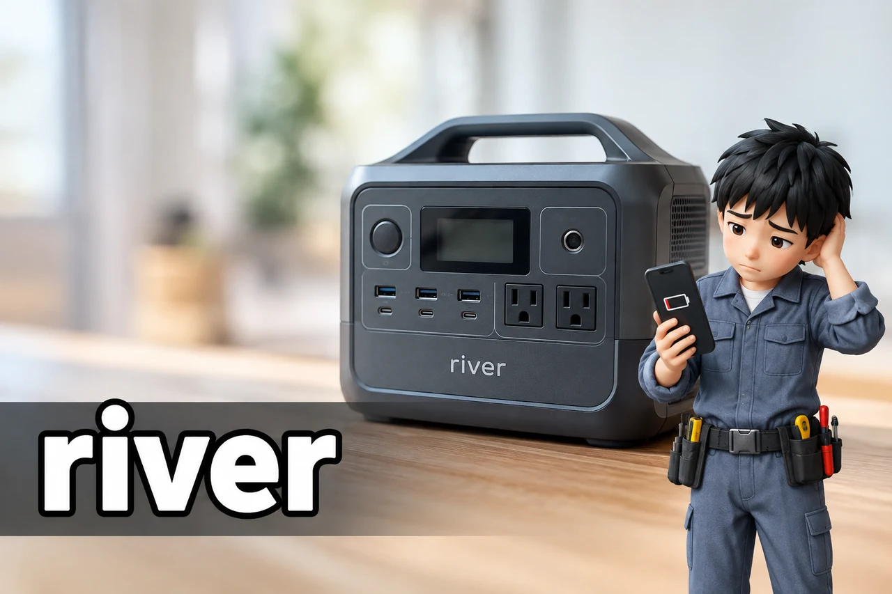EcoFlow RIVER 2を長期間保管するときの方法をイメージした写真風の画像