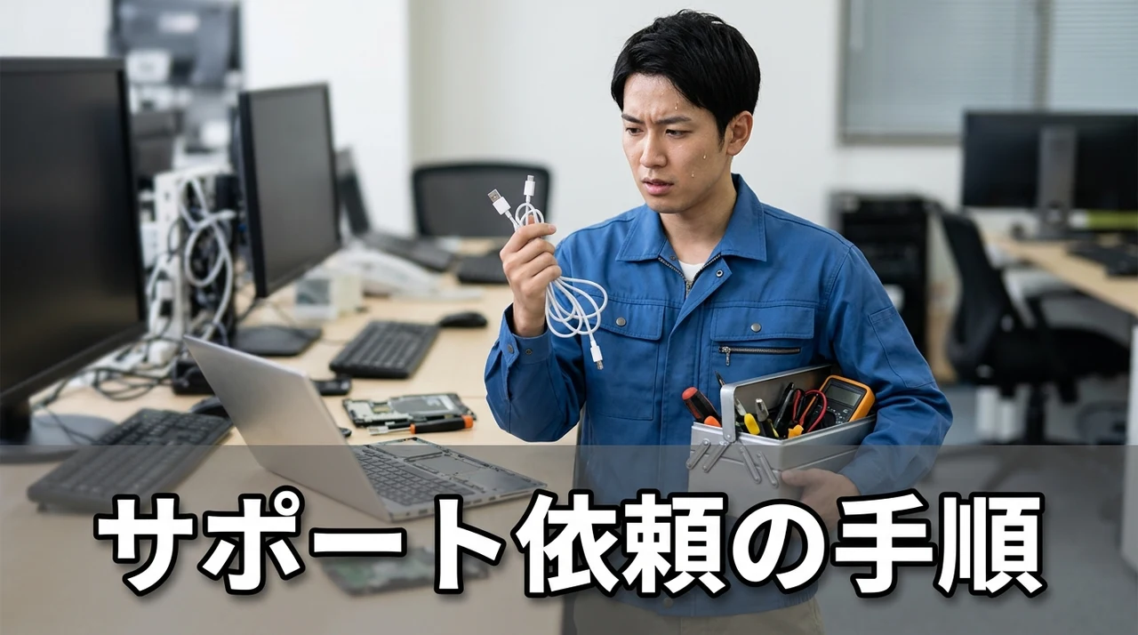 RIVER 3 Plusが充電できない場合のサポート依頼手順をイメージした写真風の画像